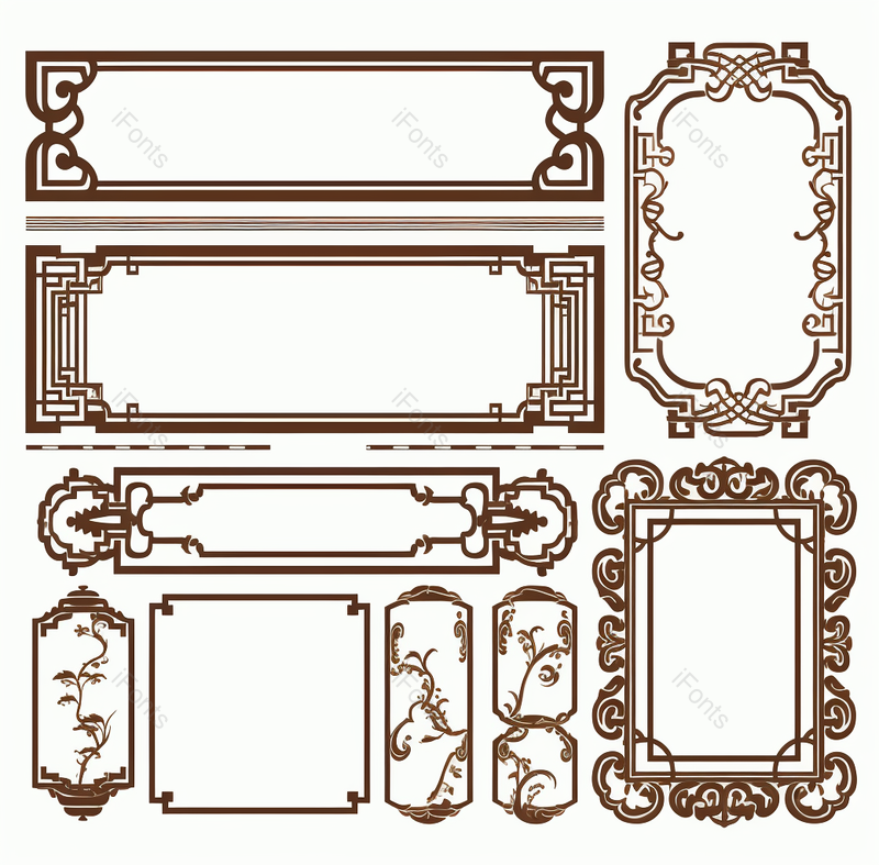 传统的边框花纹图案角花,插画/手绘图,插画/手绘图库,插画/手绘图下载,插画/手绘